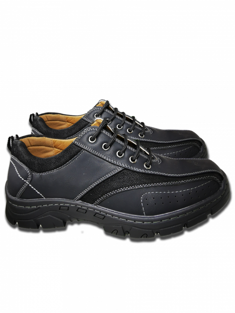 Zapatos Hombre Casual Clásico Cordones Negro 3076-1