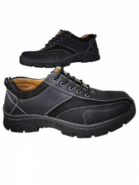 Zapatos Hombre Casual Clásico Cordones Negro 3076-2