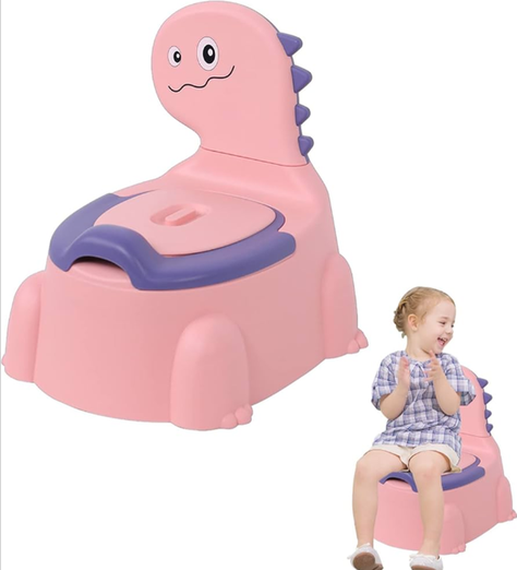 Bacinica Infantil Diseño Dinosaurio - Primer Baño - Rosado-1