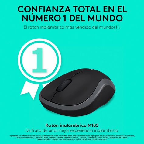 Mouse Inalámbrico Logitech M185 Negro Grafito-2