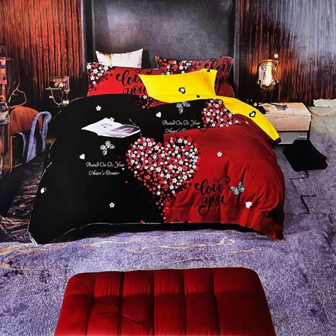 JUEGO DE SABANAS 2.5 PLAZAS KING CORAZON ROJO 620-2