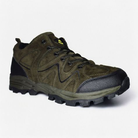 Botines De Hombre Estilo Trekking Comodos Verde Militar - 7064-1