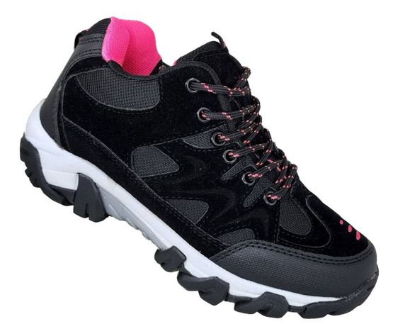 Zapatilla Outdoor De Mujer Temporada Invierno Negro Fucsia - 3133-0