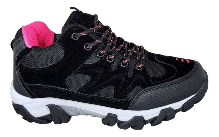 Zapatilla Outdoor De Mujer Temporada Invierno Negro Fucsia - 3133-1