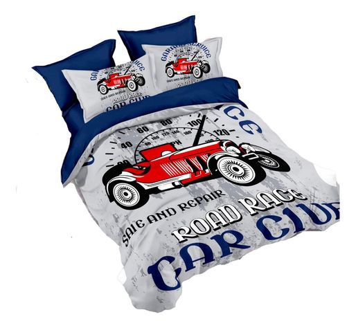 Cubrecama Quilt Verano 1.5 Plazas +funda 50x70 Road Race 598-1