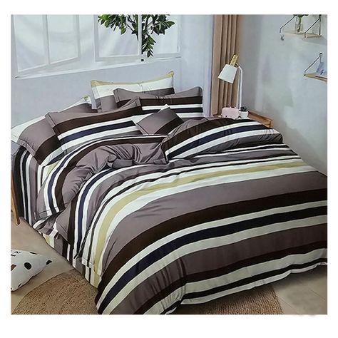 Sabana 800 Hilos 2.0 Plazas Estilo Americano Cafe Lineas-1