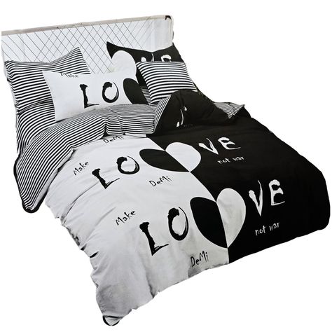 JUEGO DE SABANAS 2.5 PLAZAS KING LOVE BLACK 624-1