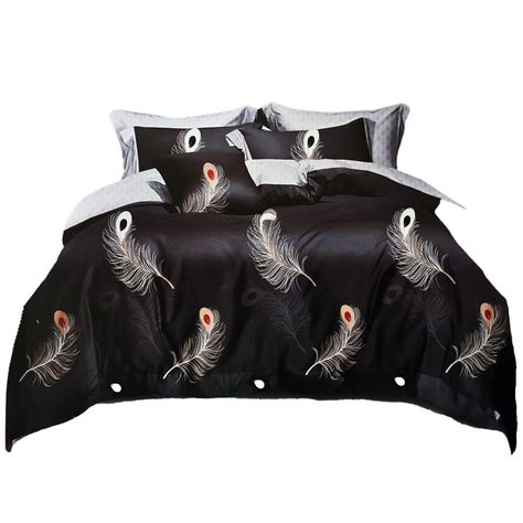 JUEGO DE SABANAS 2.5 PLAZAS KING PLUMAS BLACK 630-1