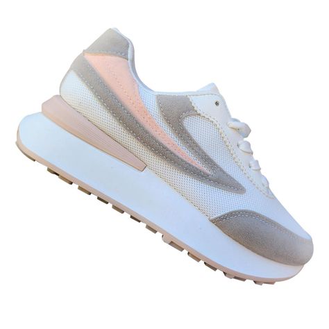 Zapatilla Deportiva De Mujer Con Malla Y Cordon Comoda 7482-0