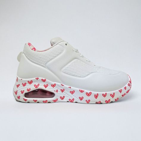 Zapatillas Moda Mujer | Blancas con Corazones Modernas - 7697-1