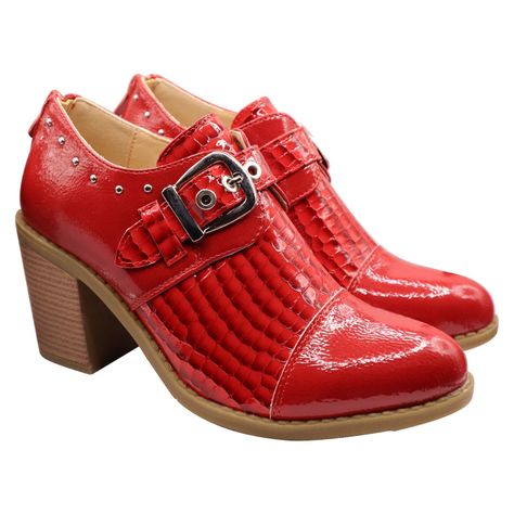 Botin correa hebilla Rojo-1