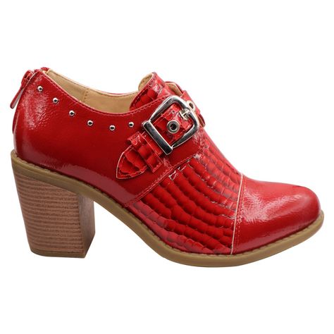 Botin correa hebilla Rojo-4