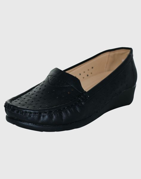 Mocasin Taco Diseño Negro Danicolle-0