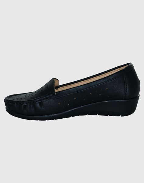 Mocasin Taco Diseño Negro Danicolle-1