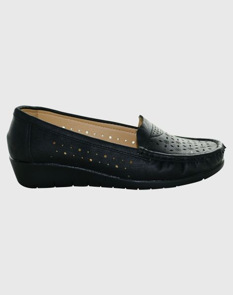 Mocasin Taco Diseño Negro Danicolle-2