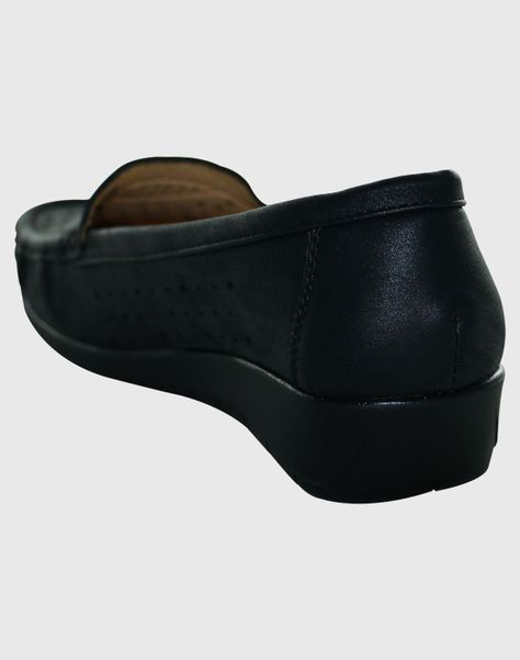 Mocasin Taco Diseño Negro Danicolle-3