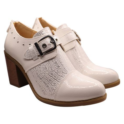 Botin correa hebilla Blanco-1