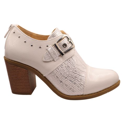 Botin correa hebilla Blanco-4