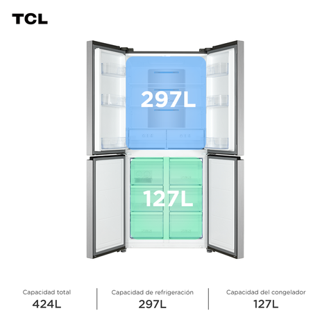 Refrigerador Cross Door TCL 424L P460CD-2