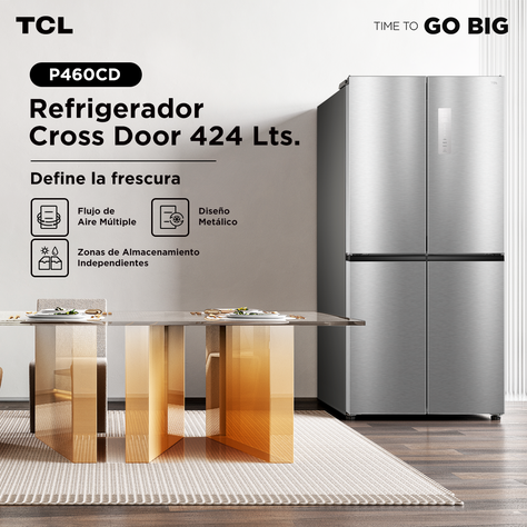 Refrigerador Cross Door TCL 424L P460CD-3