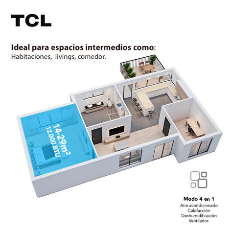 Aire Acondicionado Portátil Frío-Calor TCL 12000 BTU 4 en 1-7