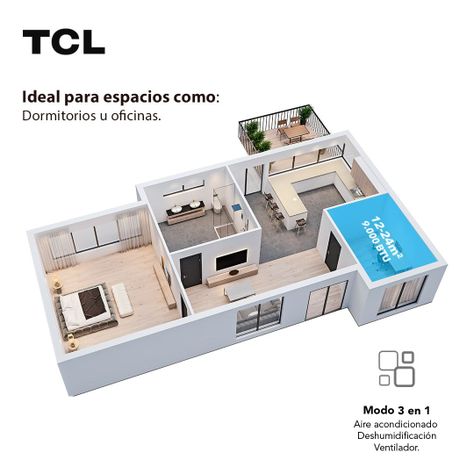 Aire Acondicionado Portátil Frío 9000 BTU-7