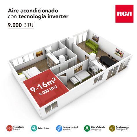 Aire acondicionado Inverter Split Muro 9000 BTU/hr-3