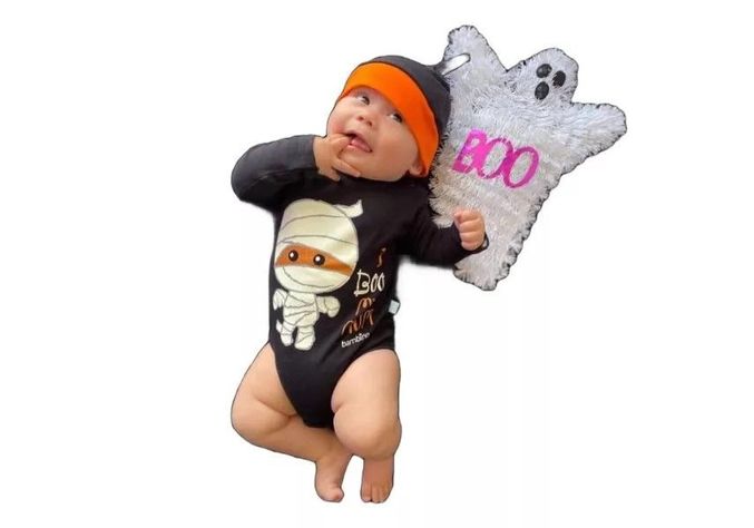 DISFRAZ  BODY HALLOWEN BEBE BAMBINO (BRILLA EN LA OSCURIDAD)-1