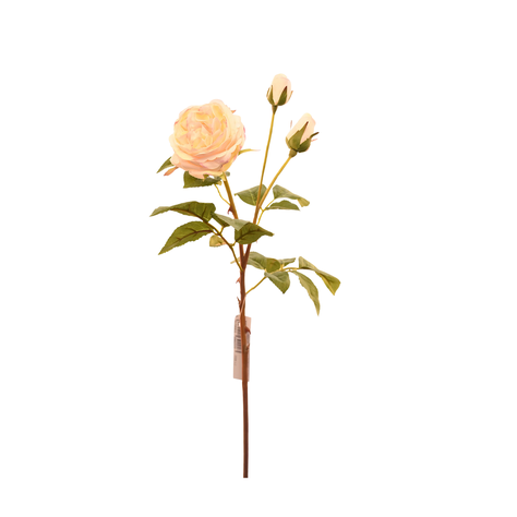 Flor de rosa artificial color crema de 59 cm-1