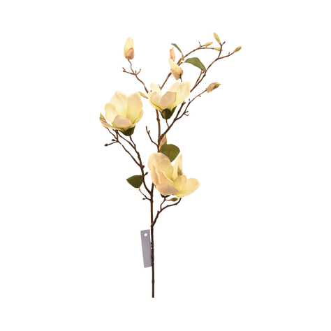 Magnolio Artificial en Flor blanco, rama decorativa de 87cm-0