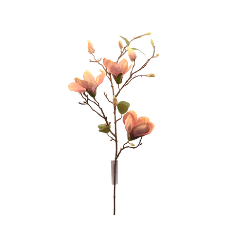 Magnolio Artificial en Flor rosado, rama decorativa de 87cm-1