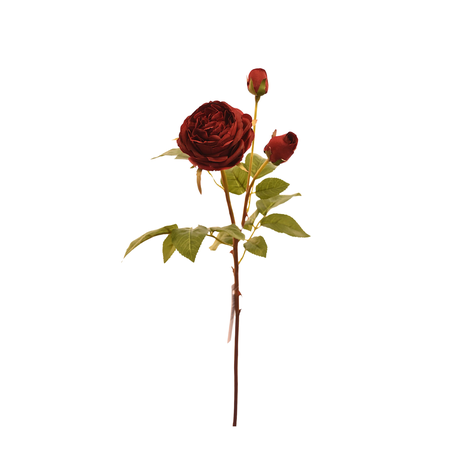 Flor de rosa artificial color rojo de 59 cm-1