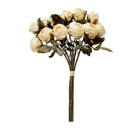 RAMO DE ROSAS ENVEJECIDAS CREMA 33CM-1