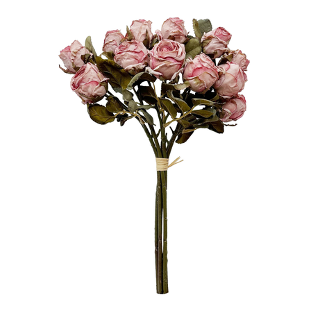 RAMO DE ROSAS ENVEJECIDAS ROSADAS 33CM-0