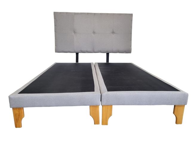 CAMA EUROPEA DOS PLAZAS LINO GRIS-0