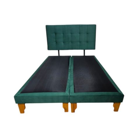 CAMA DOS PLAZAS FELPA VERDE-0