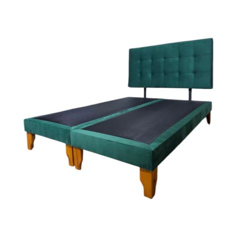 CAMA DOS PLAZAS FELPA VERDE-1