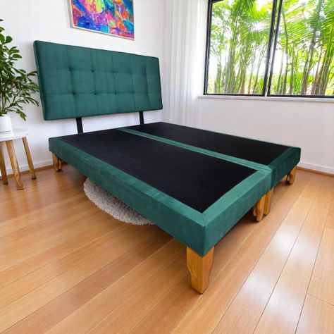 CAMA DOS PLAZAS FELPA VERDE-5