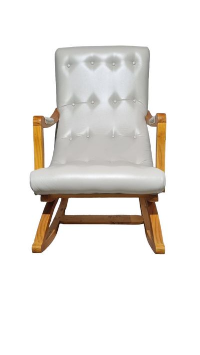 SILLA MECEDORA CON APOYA BRAZO ECOCUERO BEIGE-2