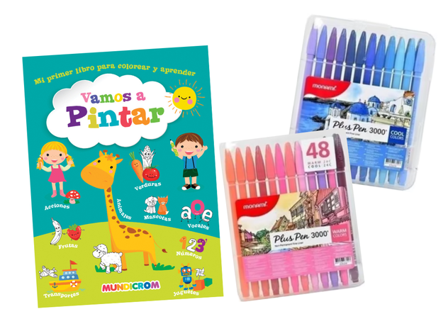 Pack 48 lapices MONAMI + Libro Vamos a Pintar -0
