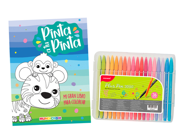 Pack 36 lapices MONAMI + Libro Pinta a tu Pinta -0