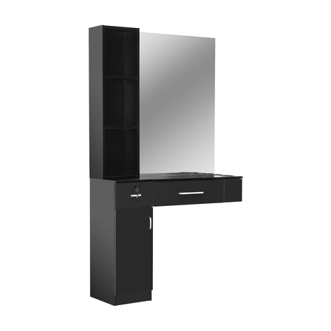 MUEBLE DE BARBERÍA CON ESPEJO - BLACK-0
