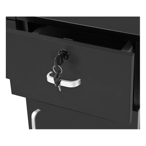 MUEBLE DE BARBERÍA CON ESPEJO - BLACK-2