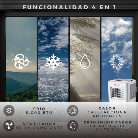 Aire Acondicionado Portátil 9000 BTU WI-FI 4 en 1-1
