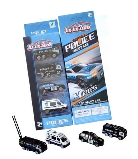 SET DE  AUTOS METALICOS DE POLICIA, ESCALA 1:64-0