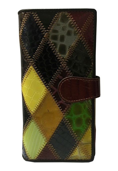 Billetera Cuero BI368 Multicolor Rombos-0