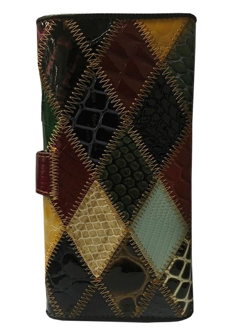 Billetera Cuero BI368 Multicolor Rombos-1