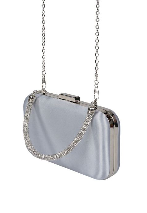 Cartera de fiesta CRX16 Plata Tela-1