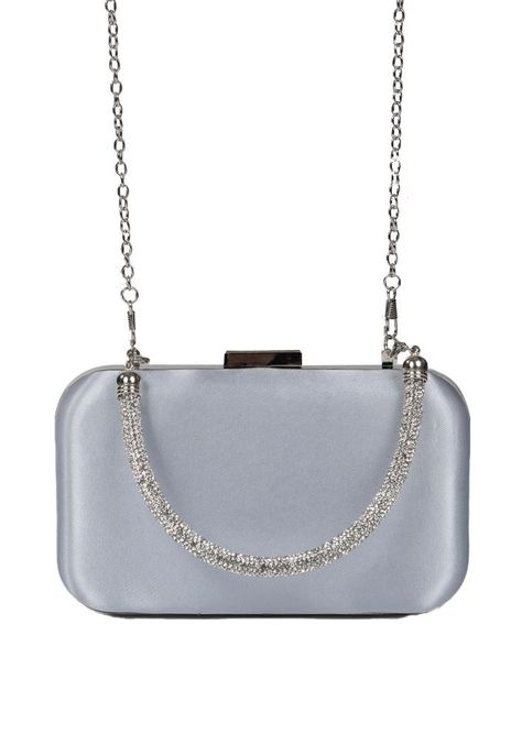 Cartera de fiesta CRX16 Plata Tela-2