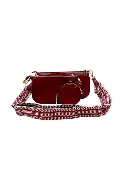 Cartera + estuche + monedero Ecocuero Burdeo CRS88-3